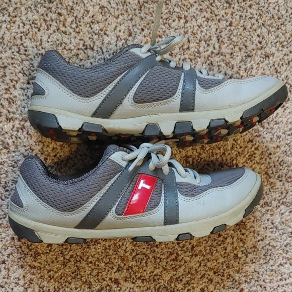 Kids Gray and Red Sneakers - Picture 2 of 5